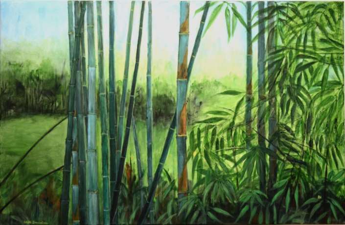 Bambus, Mischtechnik, 65x100cm - VERKAUFT