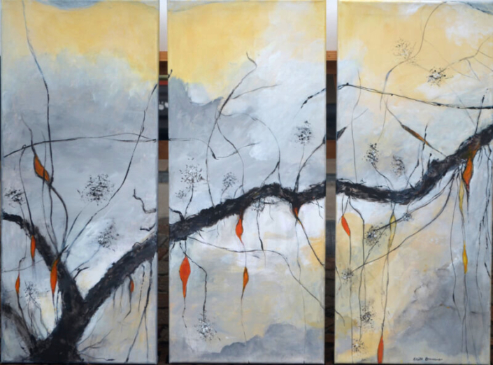 Cycle, Mischtechnik, dreiteilig, je 70x30cm