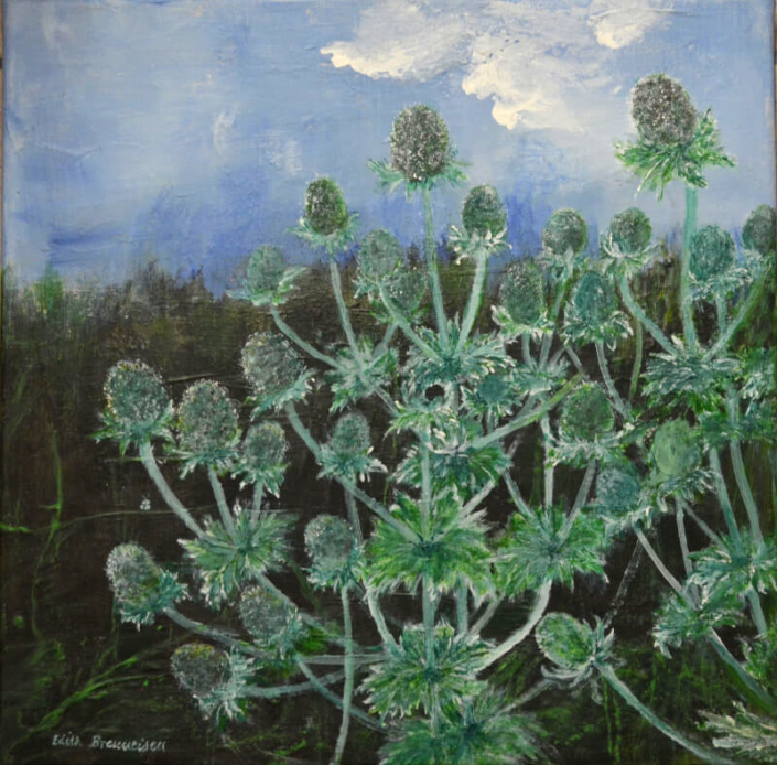 Disteln, Mischtechnik, 40x40cm