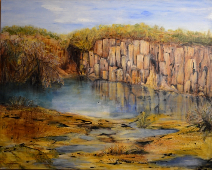 Ehemaliger Steinbruch, Mischtechnik, 120x150cm