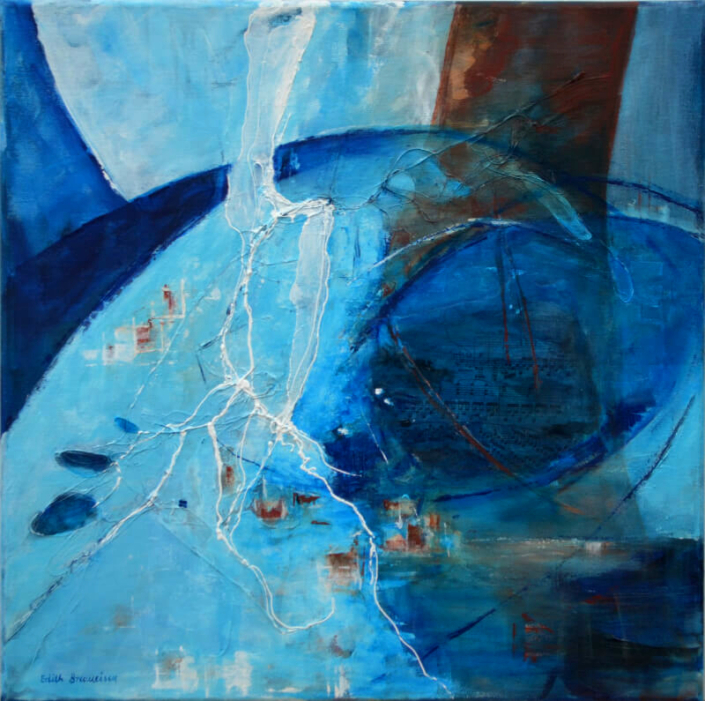 Entladung, Mischtechnik, 50x50cm