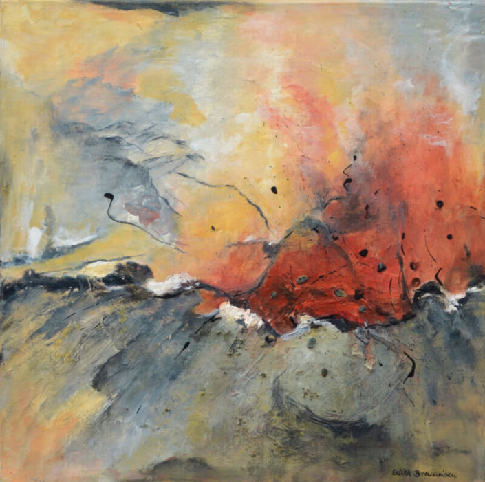 Eruption, Mischtechnik, 50x50cm