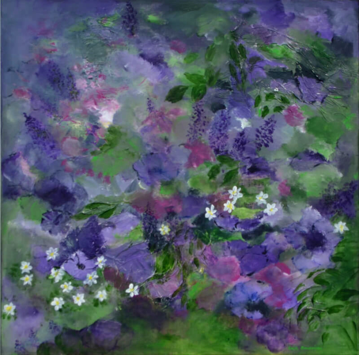 Es grünt und blüht, Mischtechnik, 60x60cm