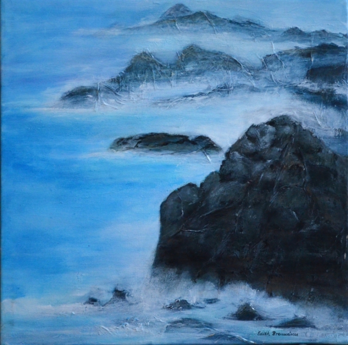 Felsgruppe, Mischtechnik, 40x40cm