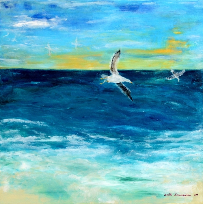 Frei wie ein Vogel, Acryl,Spachtel, 50x50cm