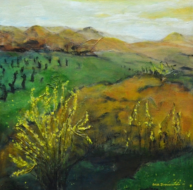 Fruehlingsahnen, Mischtechnik, 40x40cm