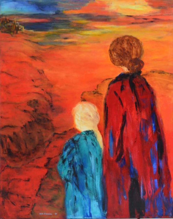 Gemeinsam, Acryl Spachtel, 100x80cm - VERKAUFT