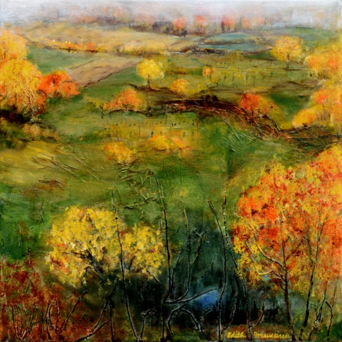 Herbst, Mischtechnik, 40x40cm