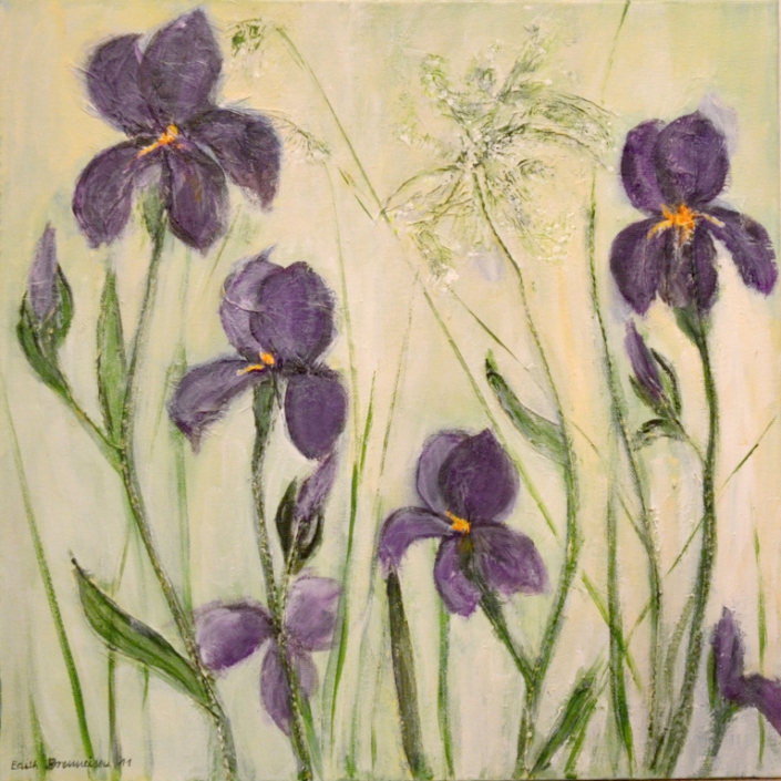 Iris, Mischtechnik, 40x40cm