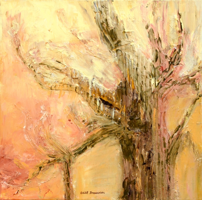 Morscher Baum, Mischtechnik, 40x40cm