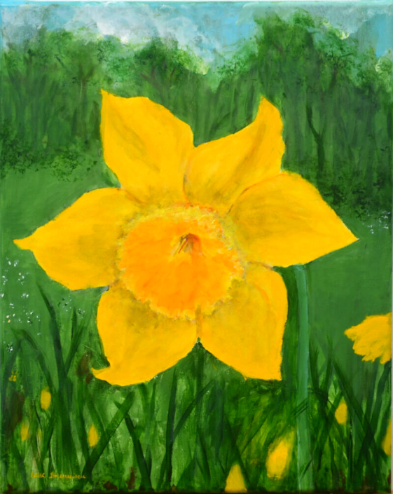 Narzisse, Mischtechnik, 50x40cm