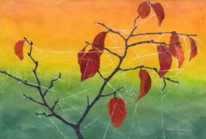 Raureif, Gouache, 38x48 ohne Rahmen