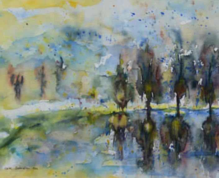 Spiegelungen, Aquarell, 50x60 ohne Rahmen