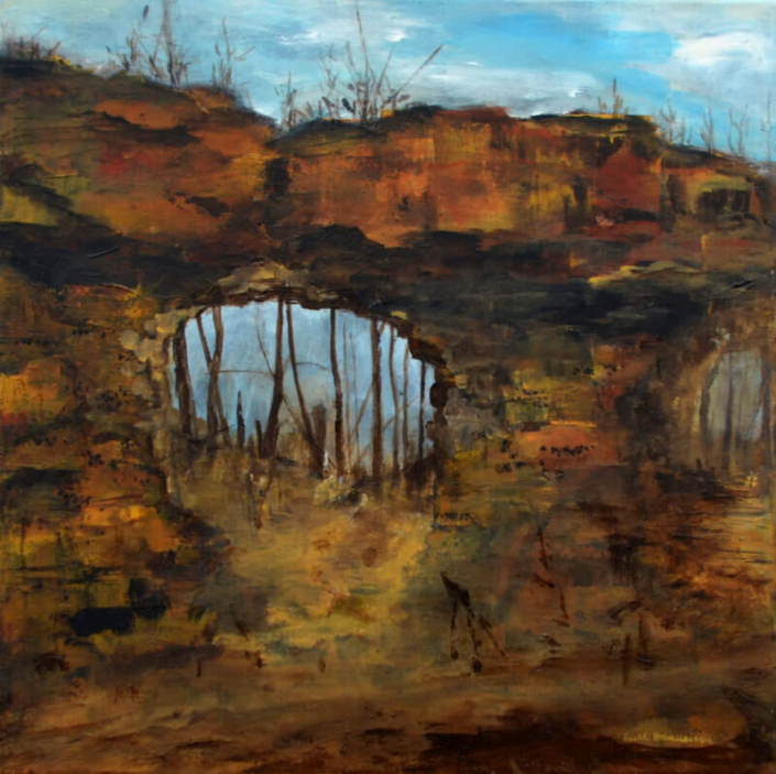 Steinpilz, Mischtechnik, 50x50cm