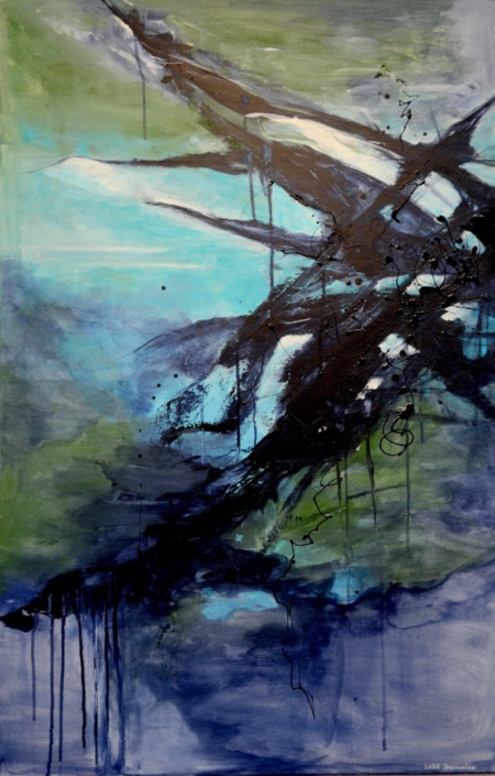 Treibgut, Mischtechnik, 100x65cm – VERKAUFT