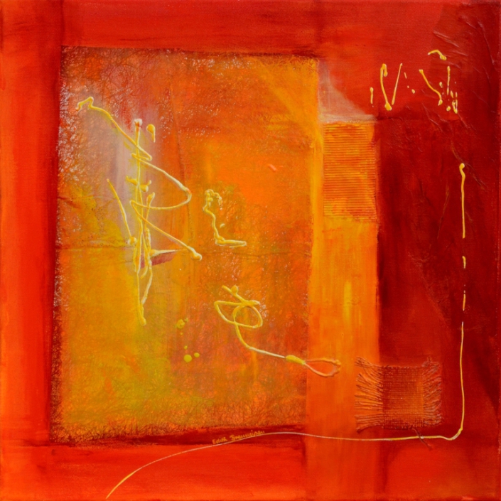 Zeichen, Mischtechnik, 50x50cm